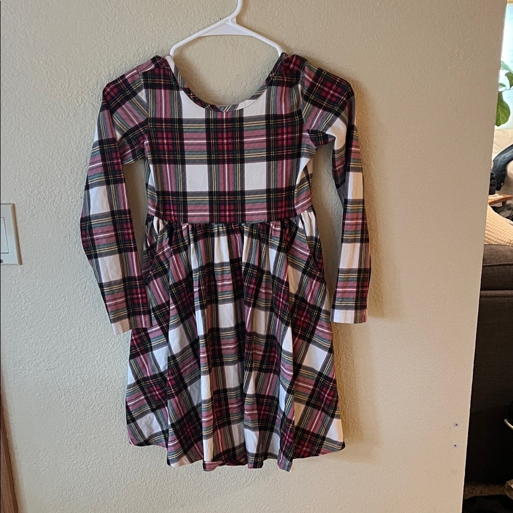 Hanna Andersson Black and Pink Plaid Dress